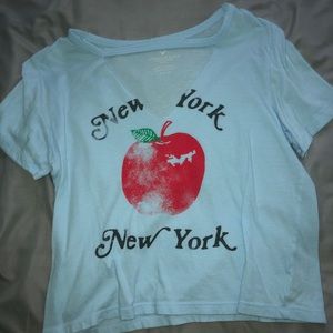 size small blue american eagle crop top